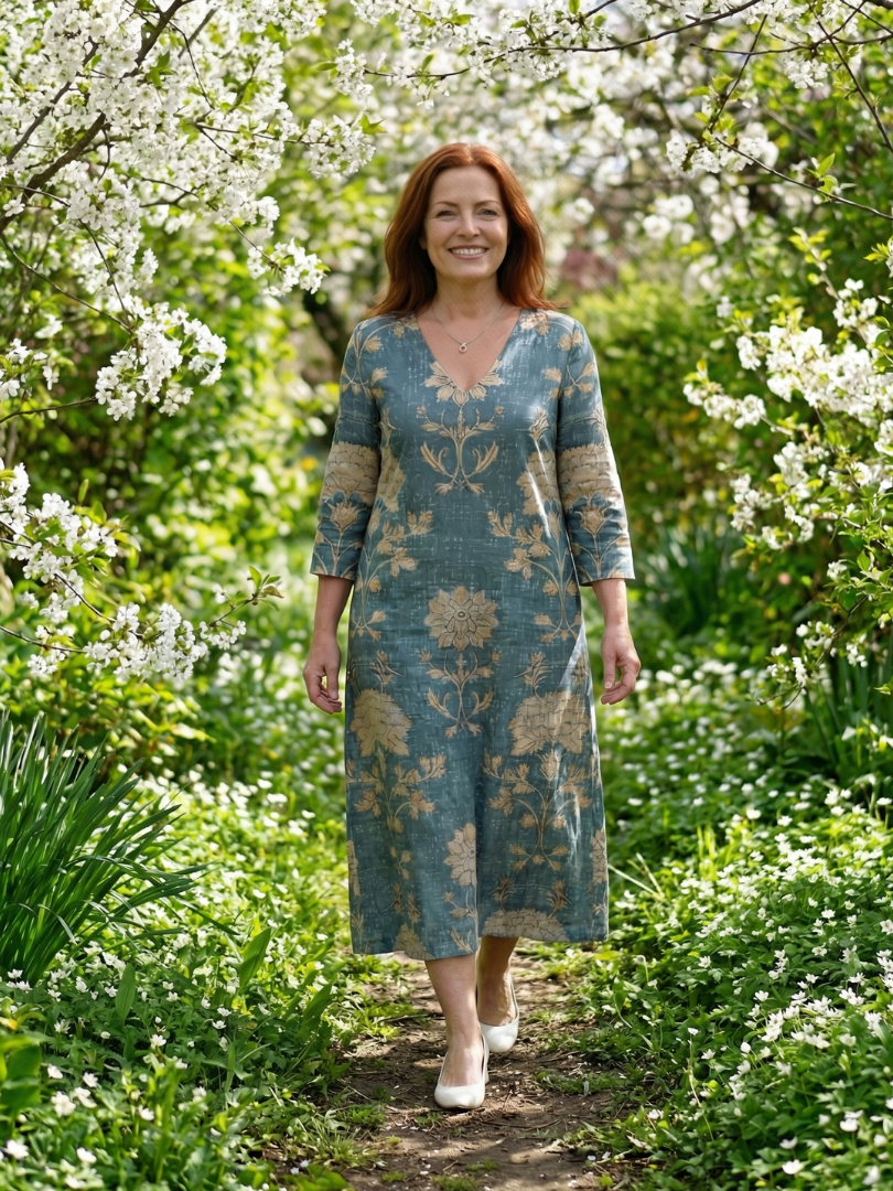 Skye | Vestido Midi Floral de Forma Suave