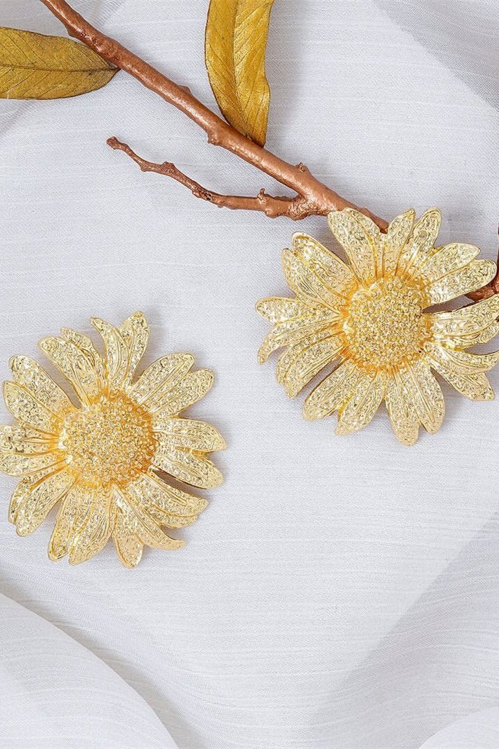 Aretes Colgantes de Girasol Vintage