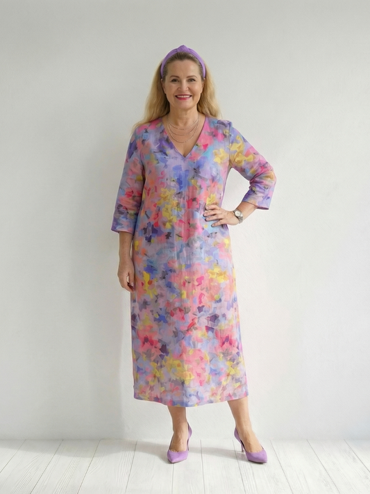 Benson | Vestido Midi Floral Abstracto