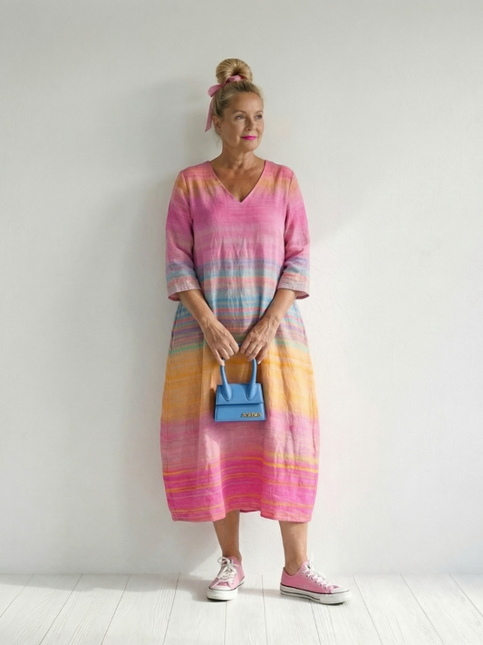 Blake | Vestido Midi de Rayas Degradadas