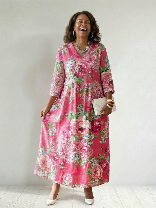 Freya | Vestido Midi Floral de Jardín