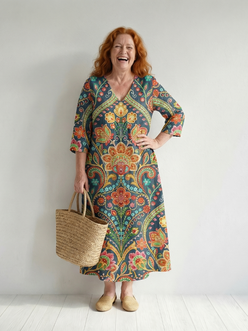 Lara | Vestido Midi Jardín de Forma Fácil