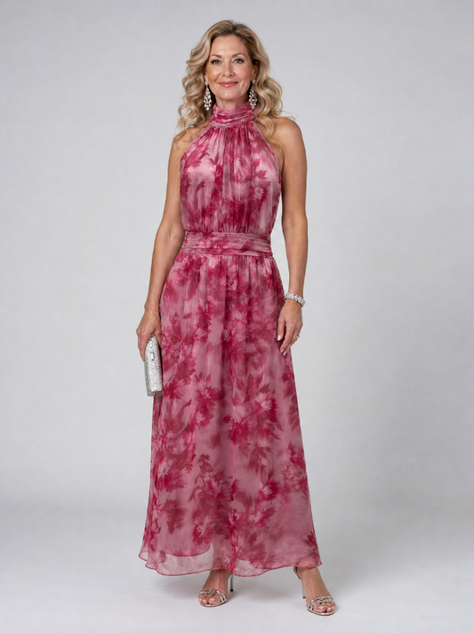 Avien™ Vestido Midi Suave con Cuello Halter