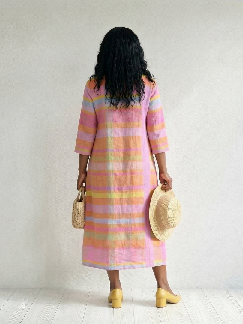 Tessa | Vestido Midi de Rayas y Caída Fácil
