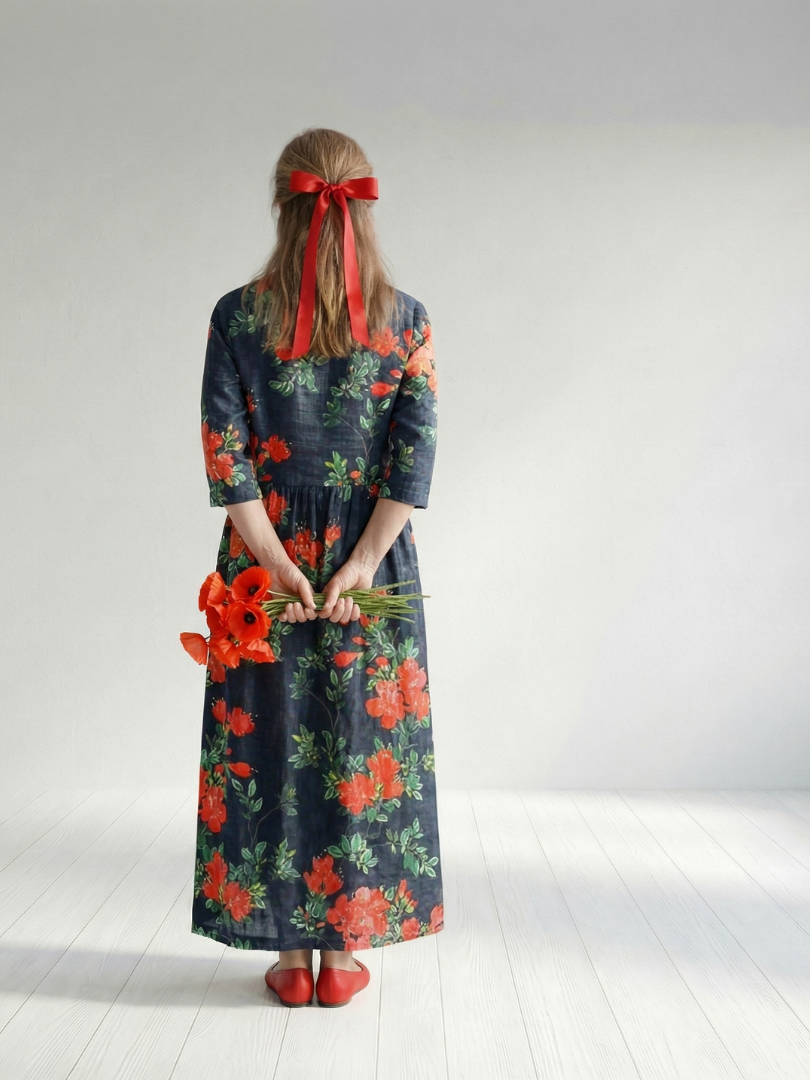 Cyrus | Vestido Midi Floral de Caída Serena