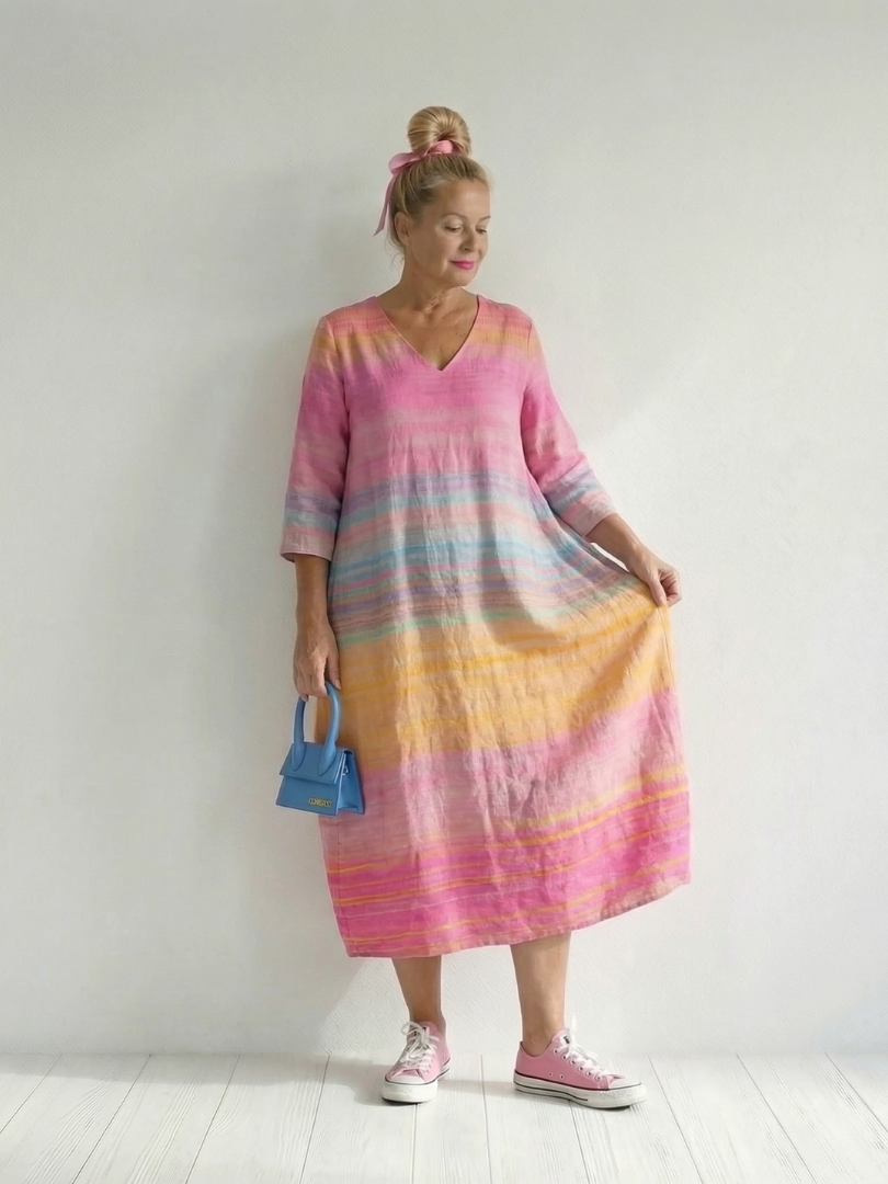 Blake | Vestido Midi de Rayas Degradadas
