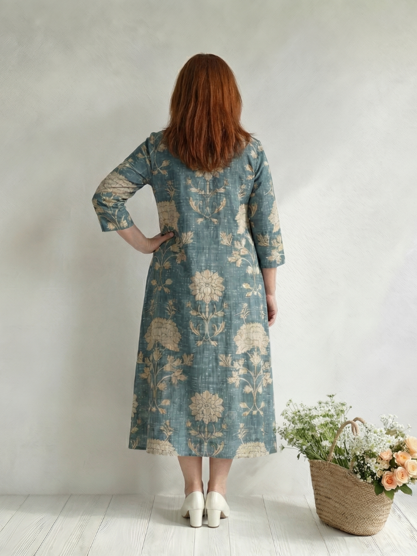 Skye | Vestido Midi Floral de Forma Suave