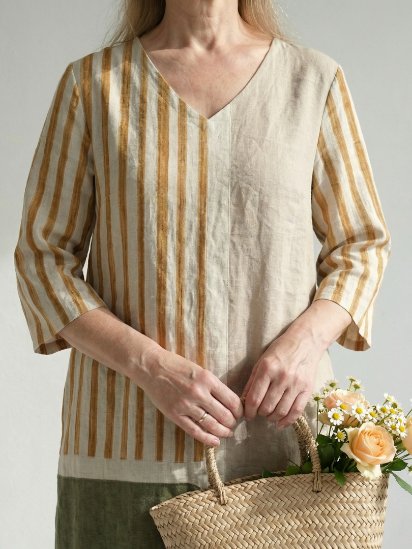 Soren | Vestido Midi de Rayas Mixtas Ligero