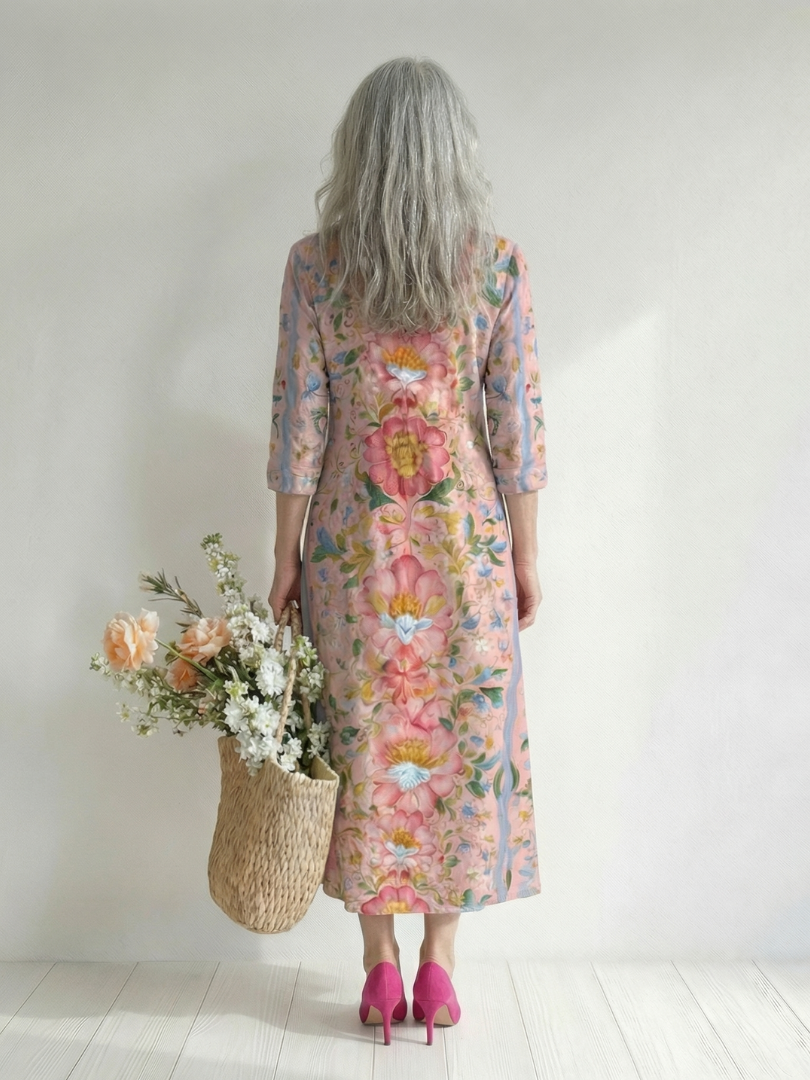 Julien | Vestido Midi Floral de Forma Ligera