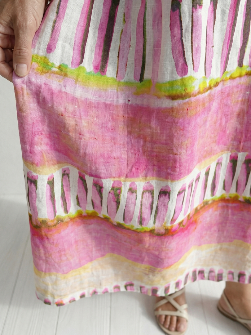 Calla | Vestido Midi de Rayas Estampadas Fluidas