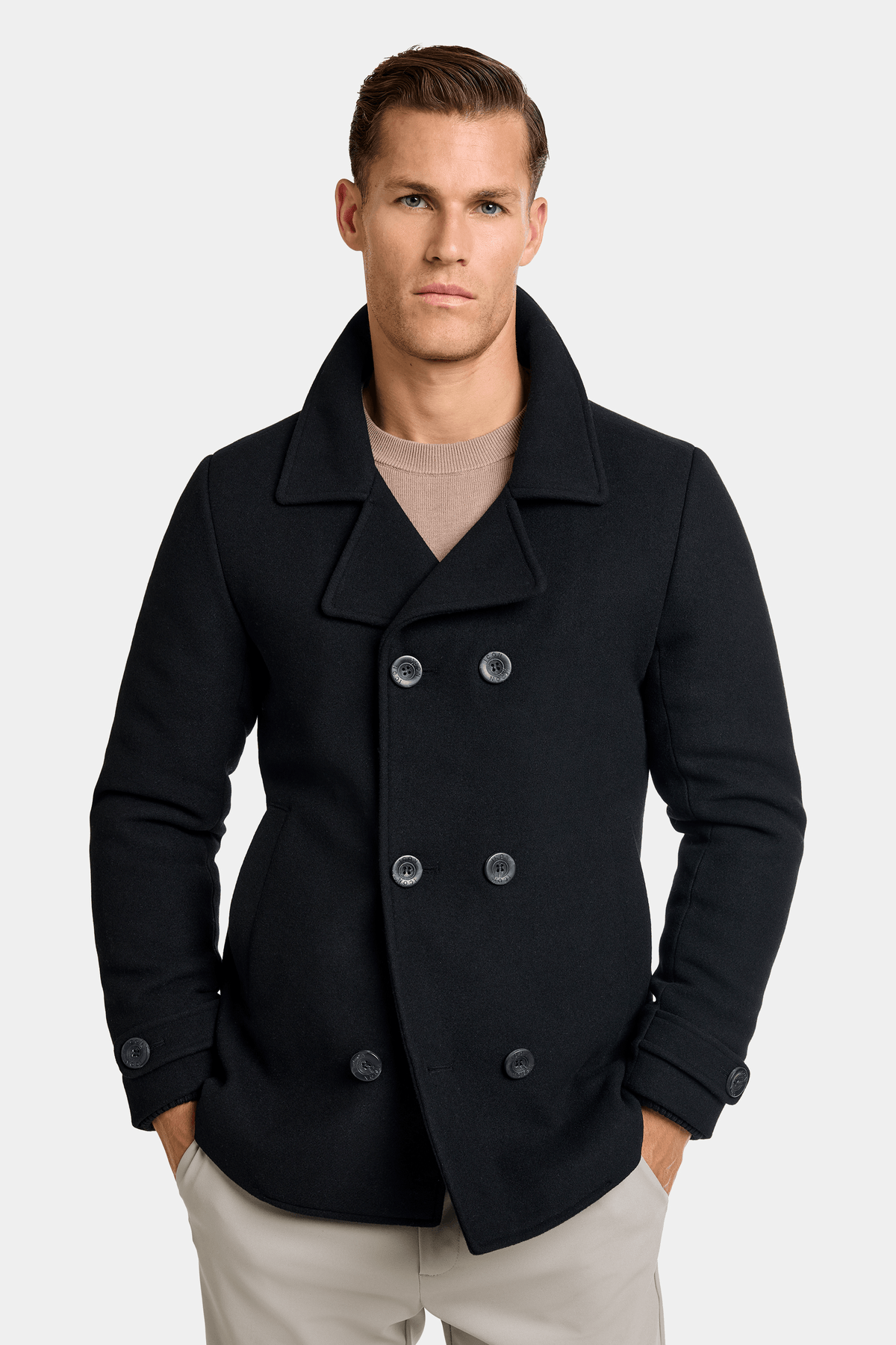 THE FERMO ABRIGO TIPO PEACOAT