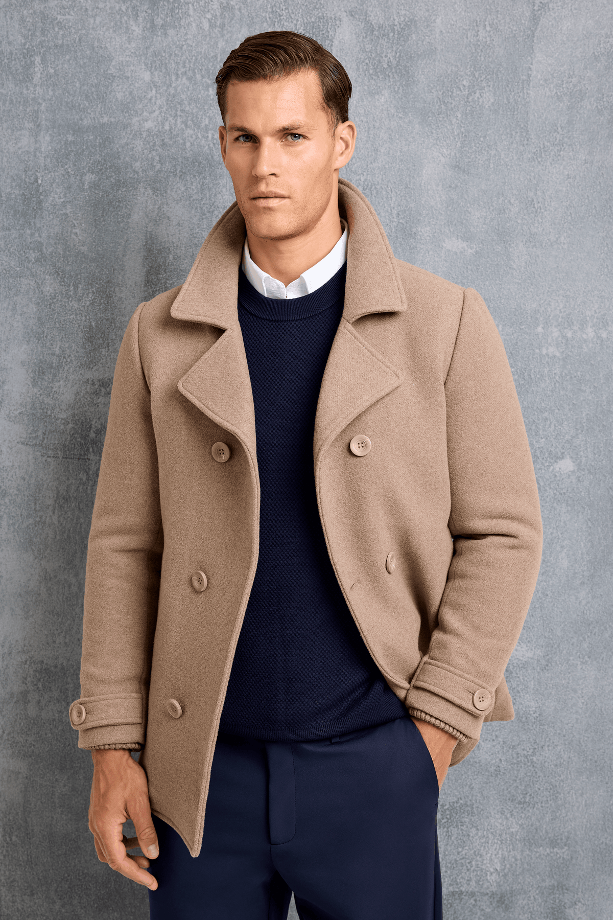 THE FERMO ABRIGO TIPO PEACOAT