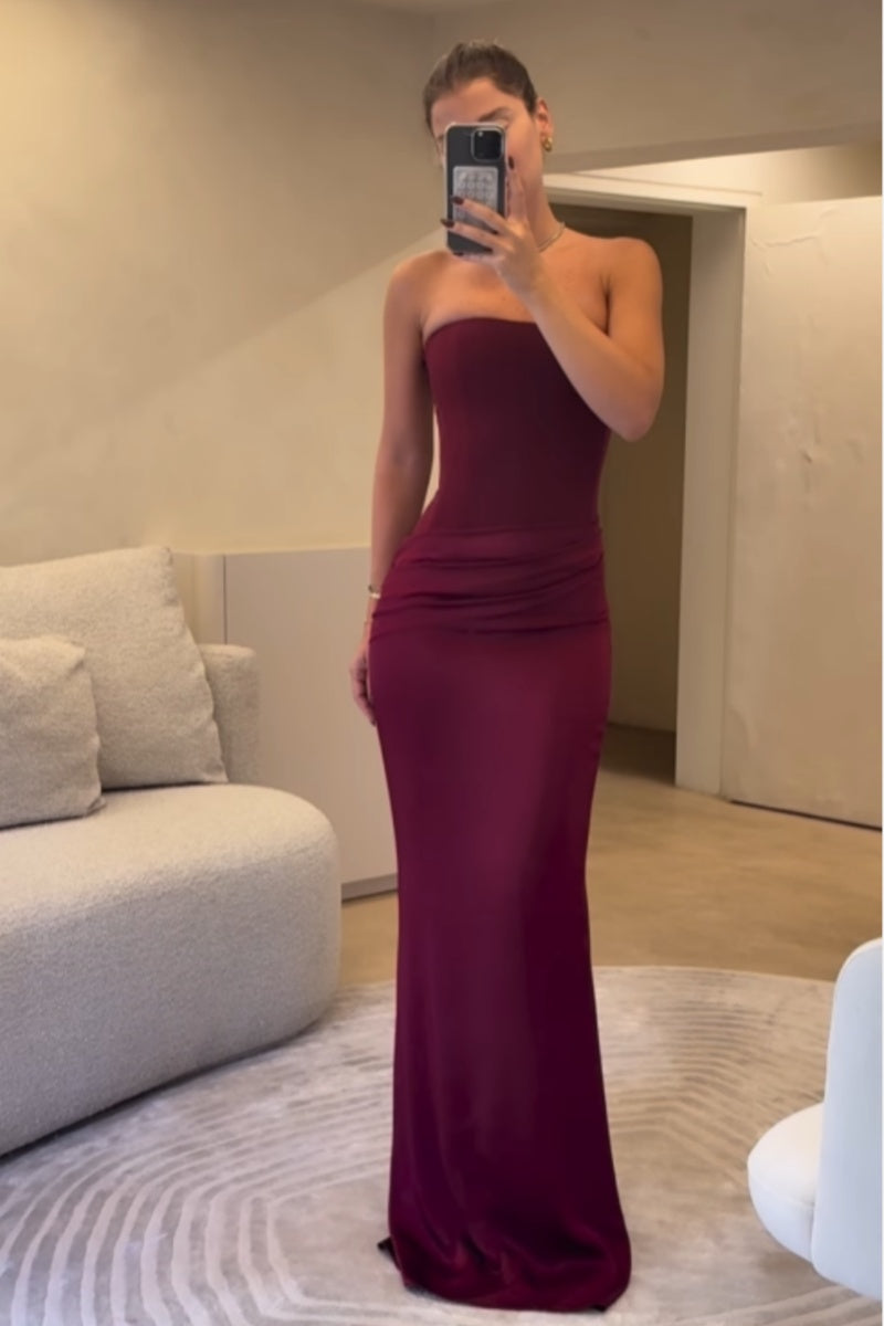 Vestido Maxi Ajustado de Hombros Descubiertos