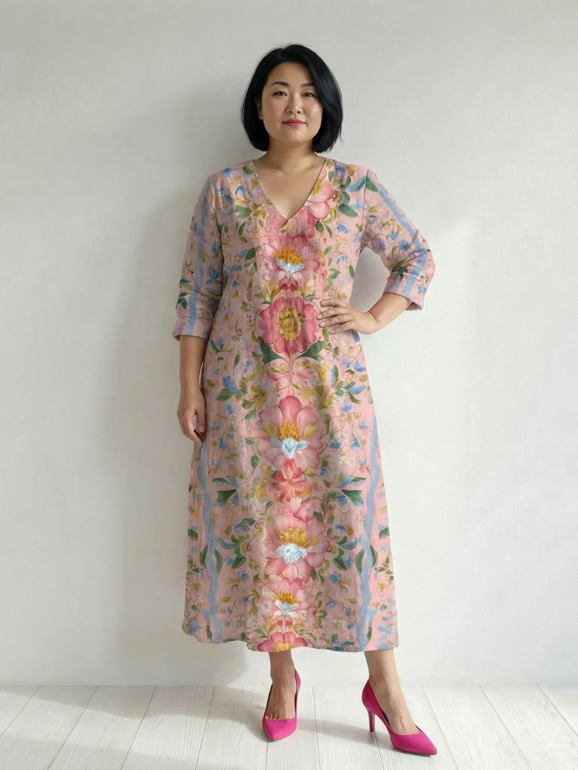 Julien | Vestido Midi Floral de Forma Ligera