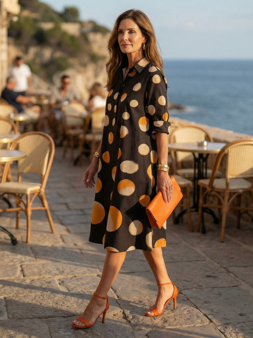 Vespera | Vestido de Lunares al Atardecer