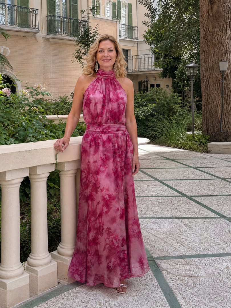 Avien™ Vestido Midi Suave con Cuello Halter