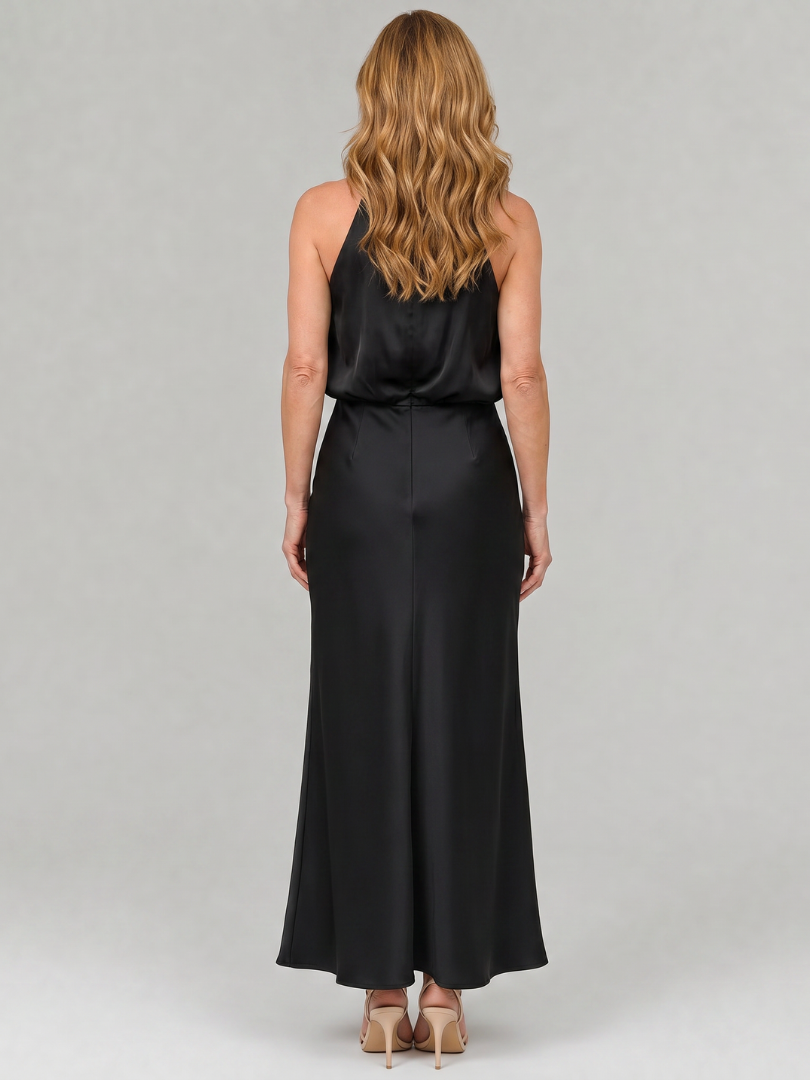 Nopal™ Vestido Midi Sin Mangas con Cuello Drapeado