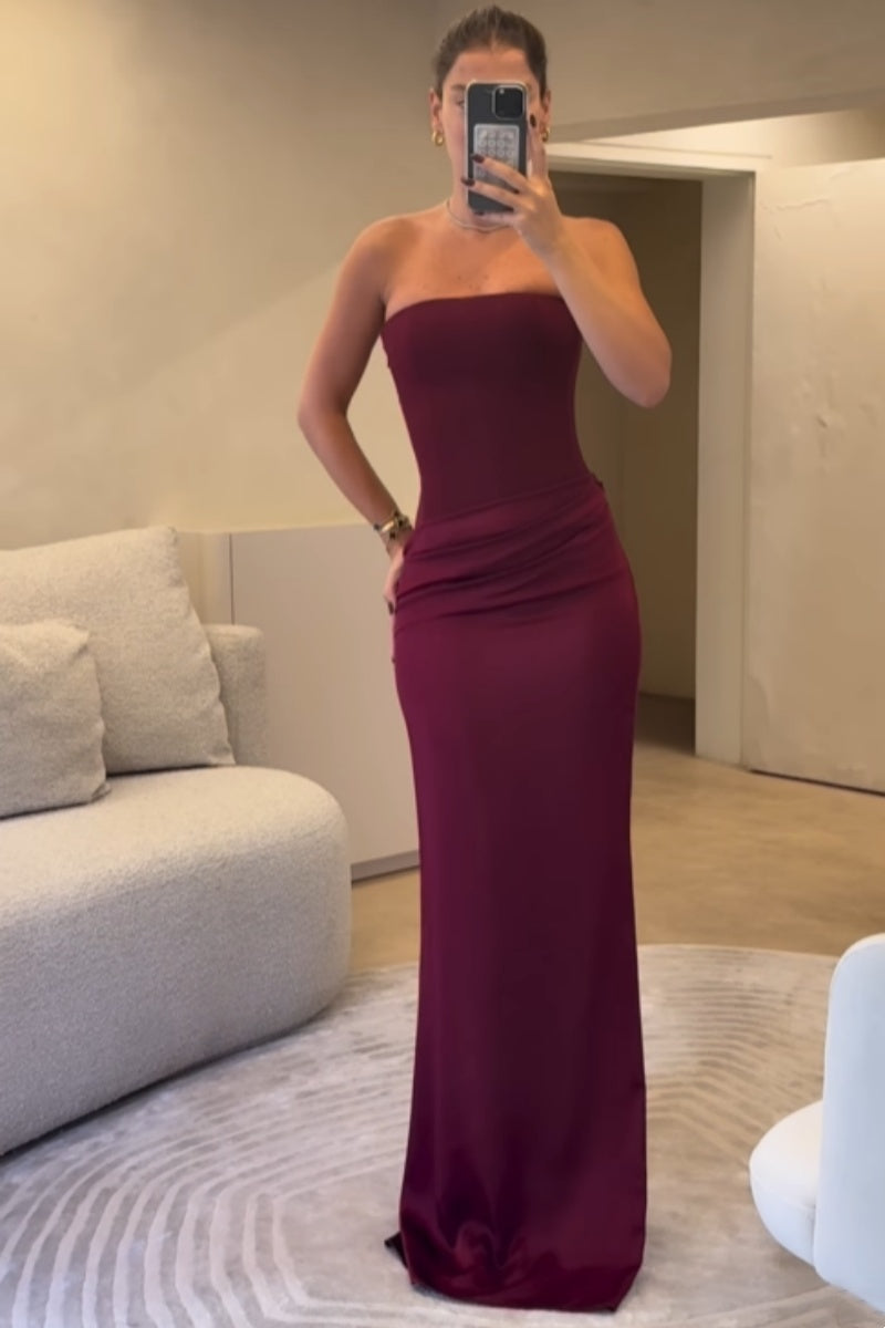 Vestido Maxi Ajustado de Hombros Descubiertos