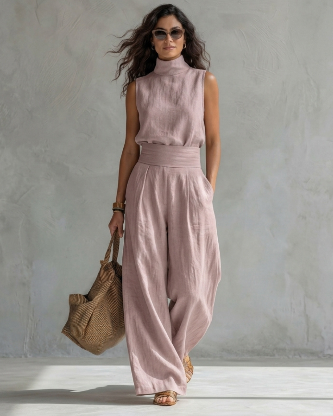 Maria | Conjunto Elegante de Pantalón Ancho y Top