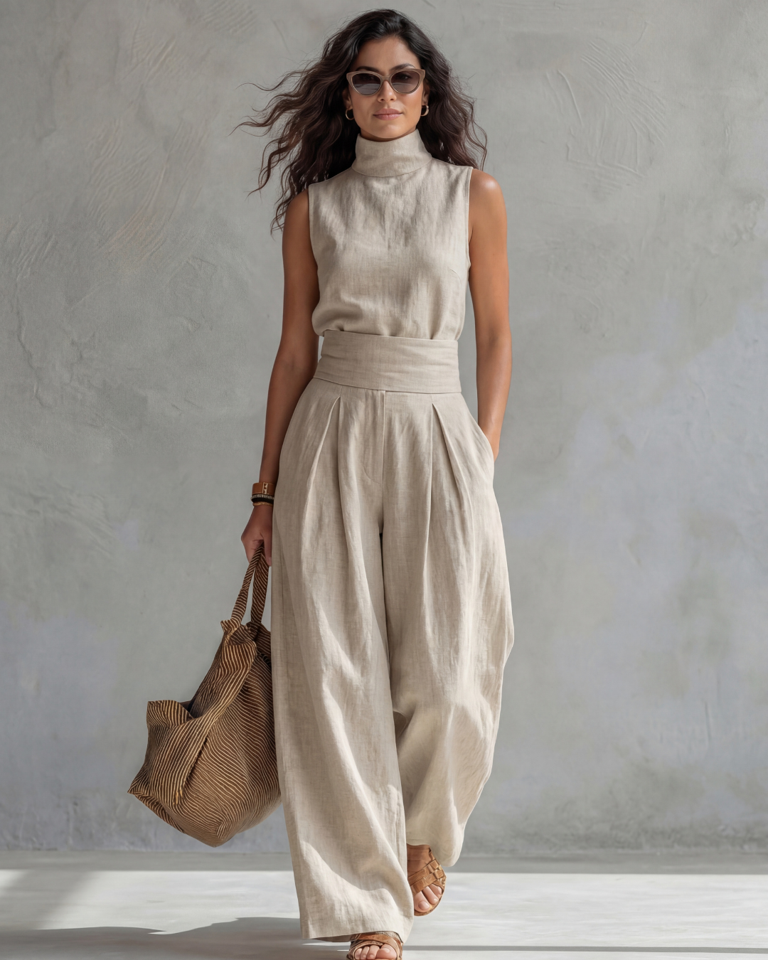 Maria | Conjunto Elegante de Pantalón Ancho y Top