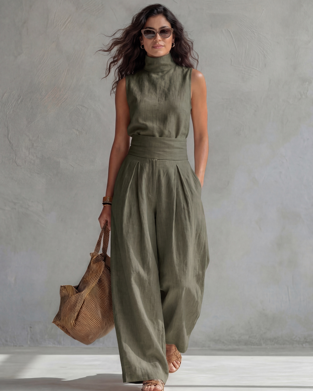 Maria | Conjunto Elegante de Pantalón Ancho y Top
