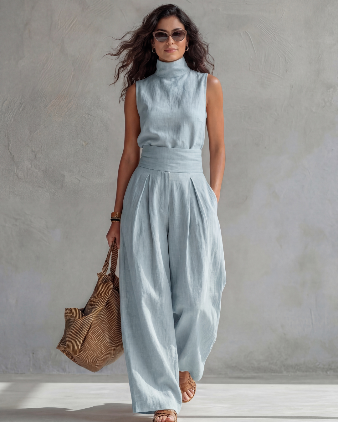 Maria | Conjunto Elegante de Pantalón Ancho y Top