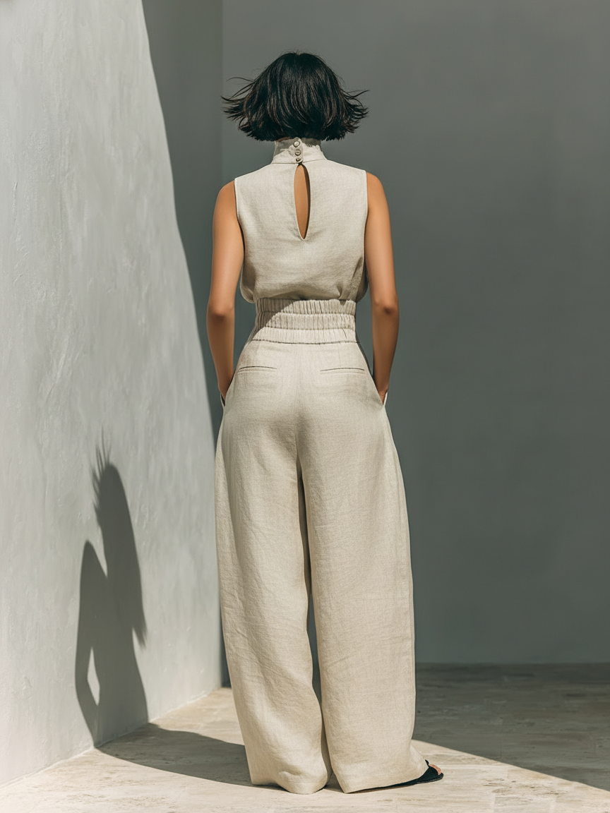 Maria | Conjunto Elegante de Pantalón Ancho y Top