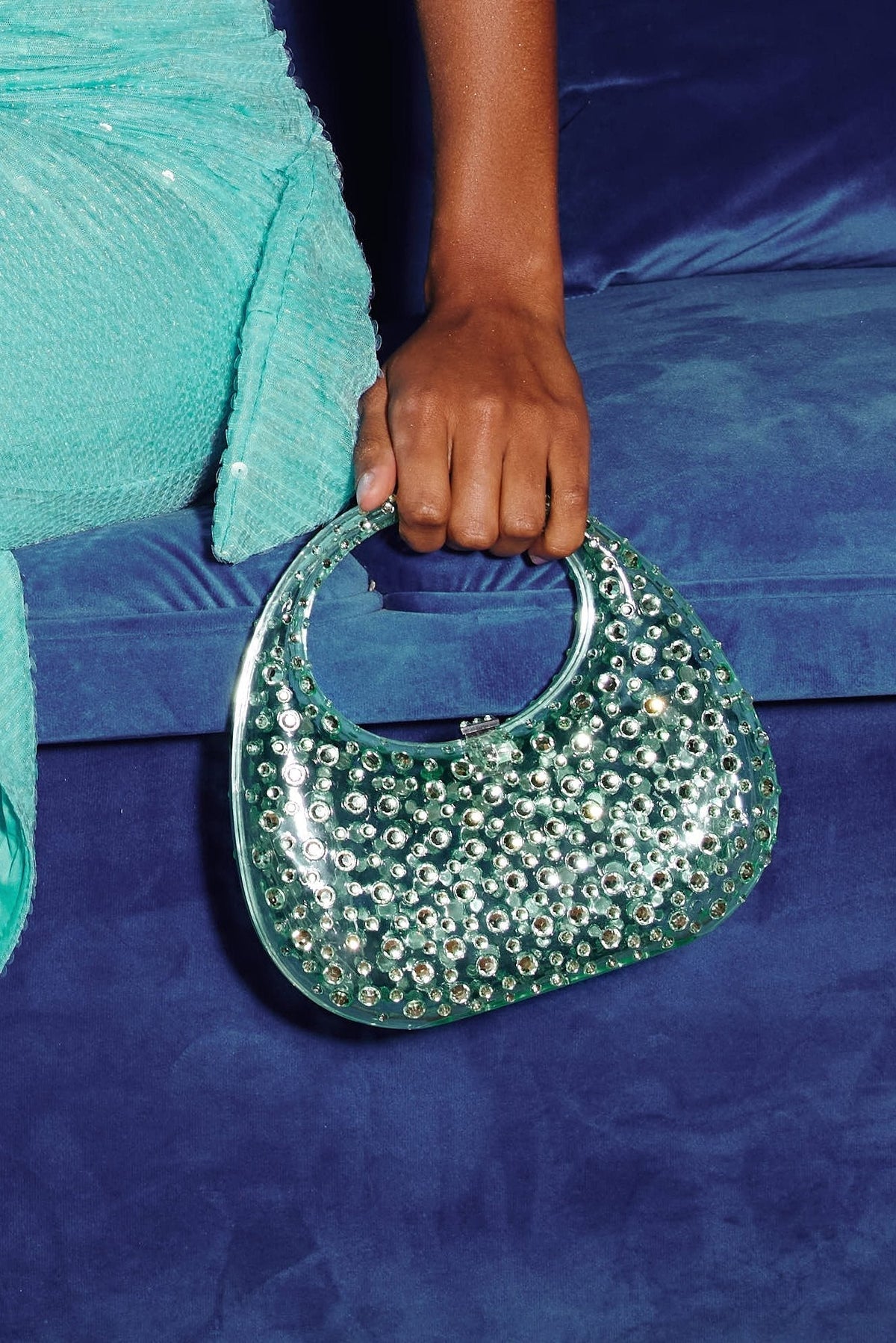 Bolso de Mano de Acrílico con Diamantes