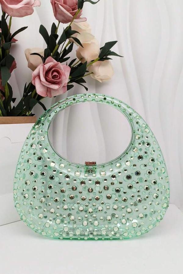 Bolso de Mano de Acrílico con Diamantes