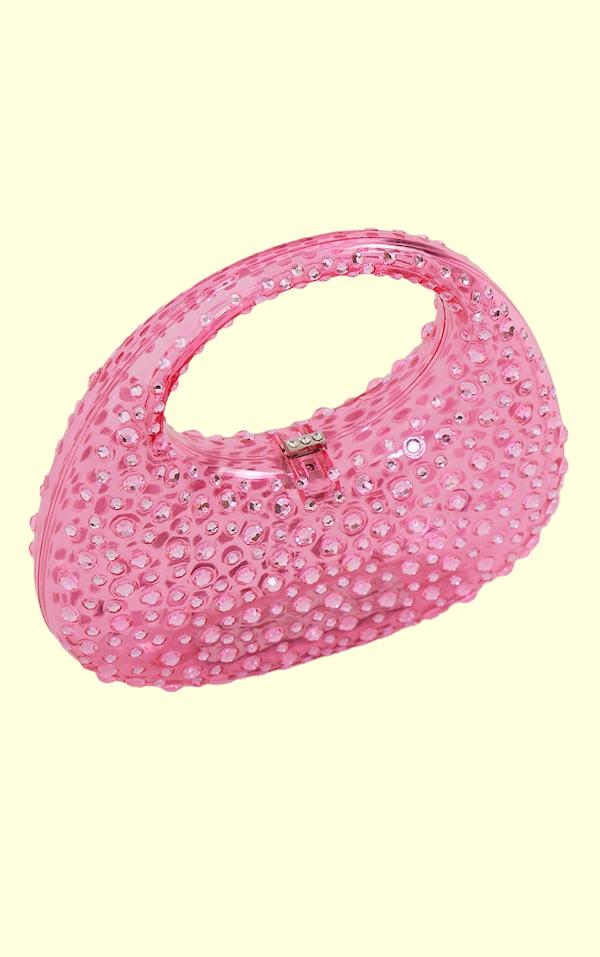 Bolso de Mano de Acrílico con Diamantes