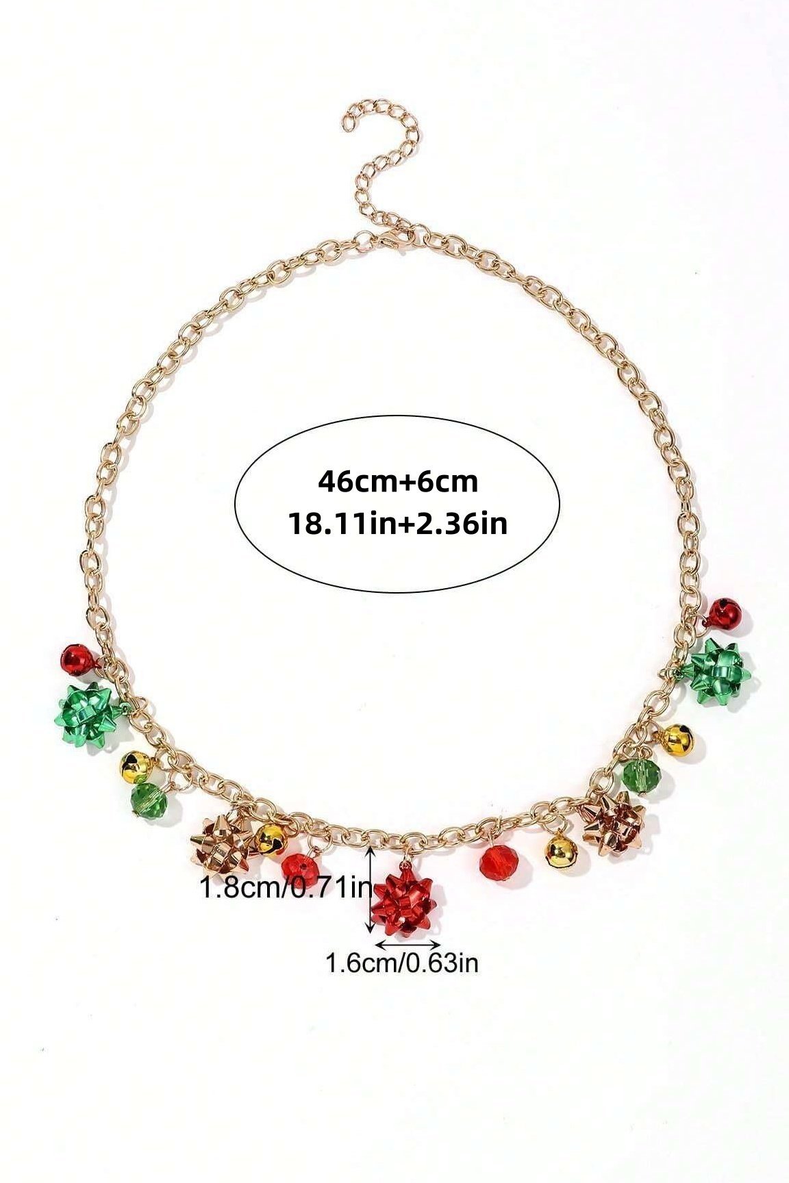 Collar Eileen de Flor y Cascabel Navideño