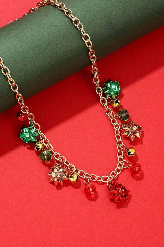 Collar Eileen de Flor y Cascabel Navideño