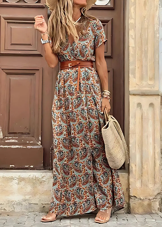 CASSIDY | Vestido Maxi Floral Boho para un Estilo Fluido de Verano