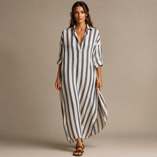 MARCELLA | Vestido Maxi Oversize de Rayas