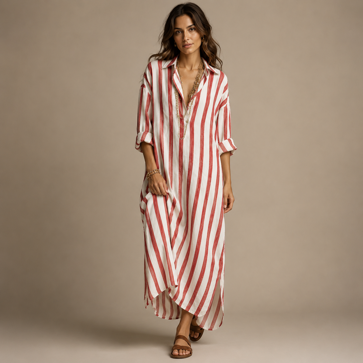 MARCELLA | Vestido Maxi Oversized de Rayas