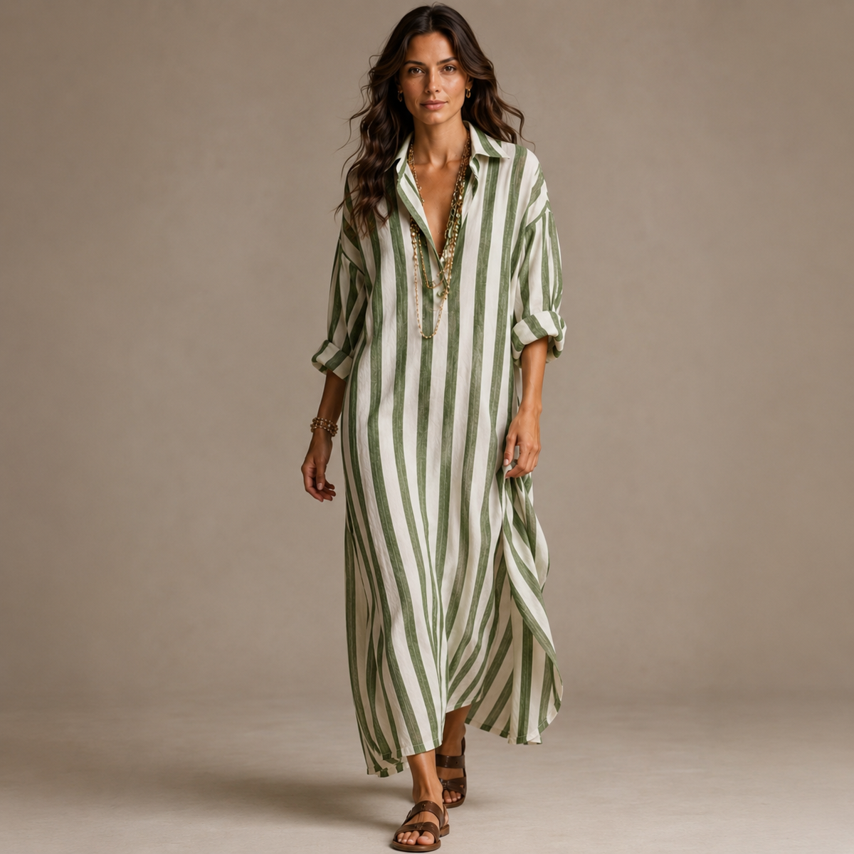 MARCELLA | Vestido Maxi Oversize de Rayas