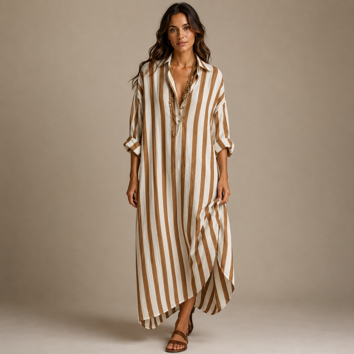 MARCELLA | Vestido Maxi Oversize de Rayas