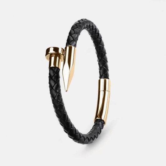 Pulsera de Cuero con Clavo para Hombre