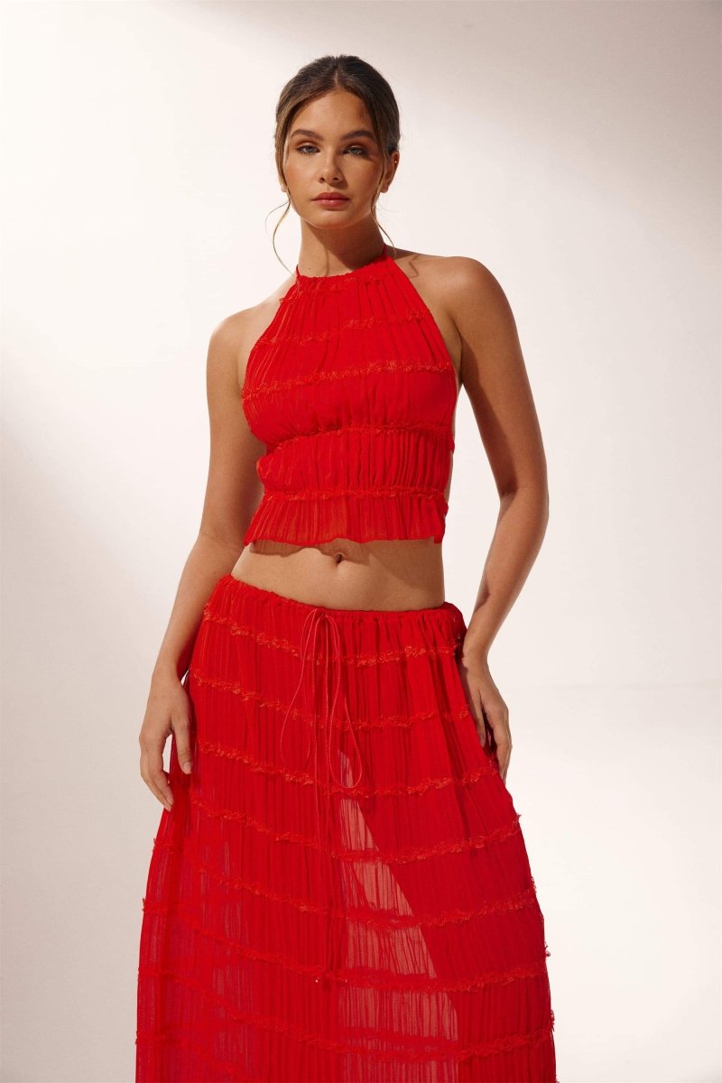 Conjunto Plisado Espalda Descubierta Rosalie