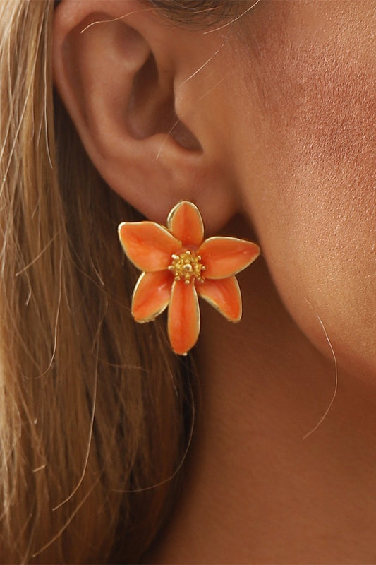 Aretes de Esmalte Floral Vintage
