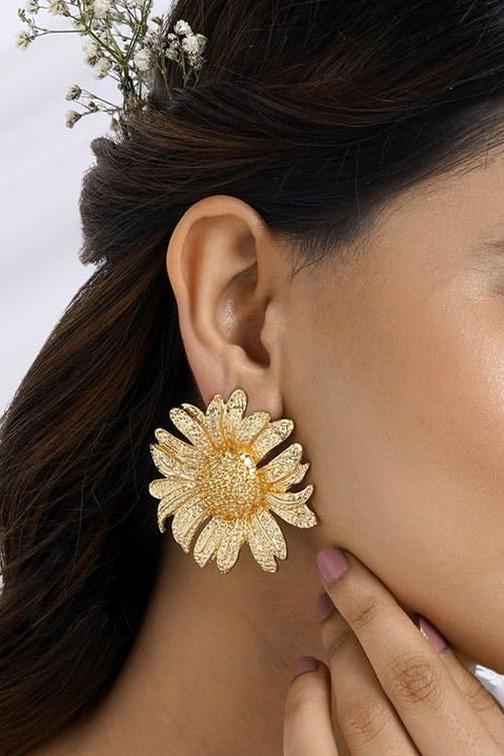 Aretes Colgantes de Girasol Vintage