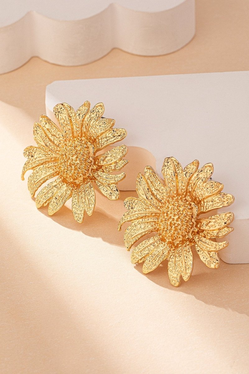 Aretes Colgantes de Girasol Vintage